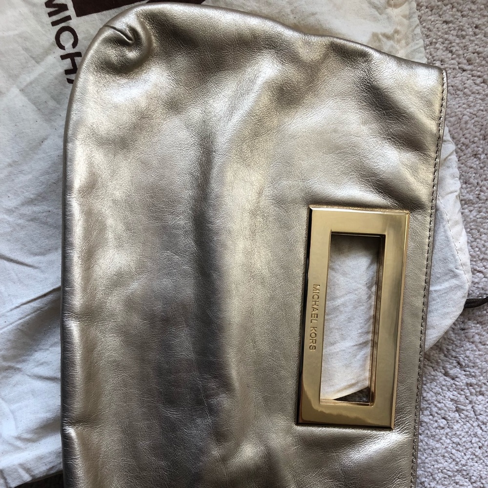 Michael Kors Champagne/Gold Clutch